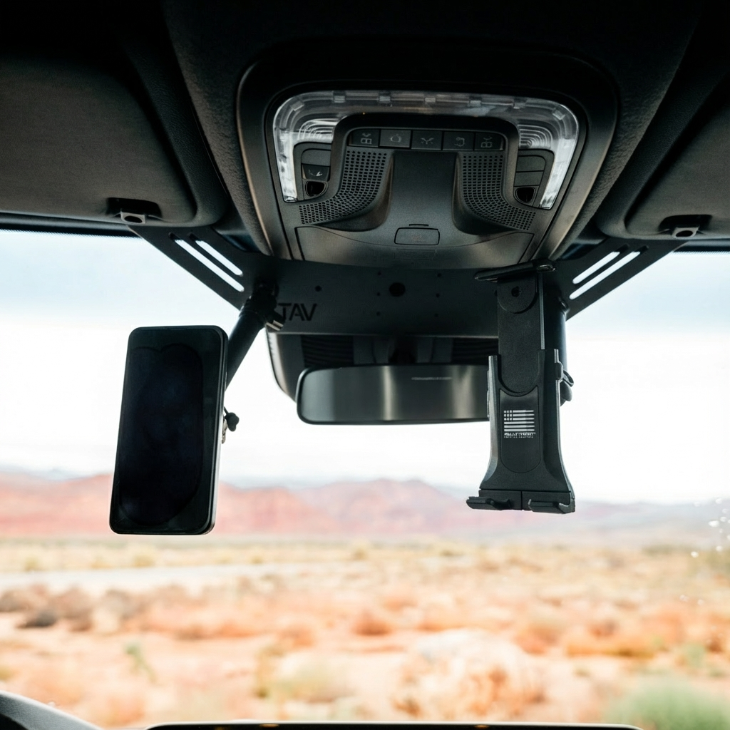 Canyon Adventure Vans NAV-Mount™ V2, a versatile mounting solution made in Utah, displayed against a neutral background.