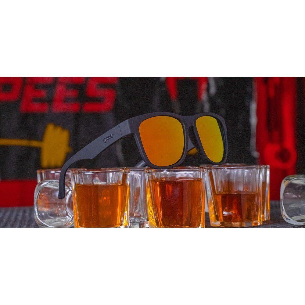 Rare Air Discs Beelzebub's Bourbon Burpees BFG Premium sunglasses with dark tinted lenses and black frame, accessory for style and sun protection.