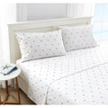 Queen size Coastal Beach Starfish White Navy Red 100-Percent Cotton Sheet Set - OVERLANDERS Outfitter