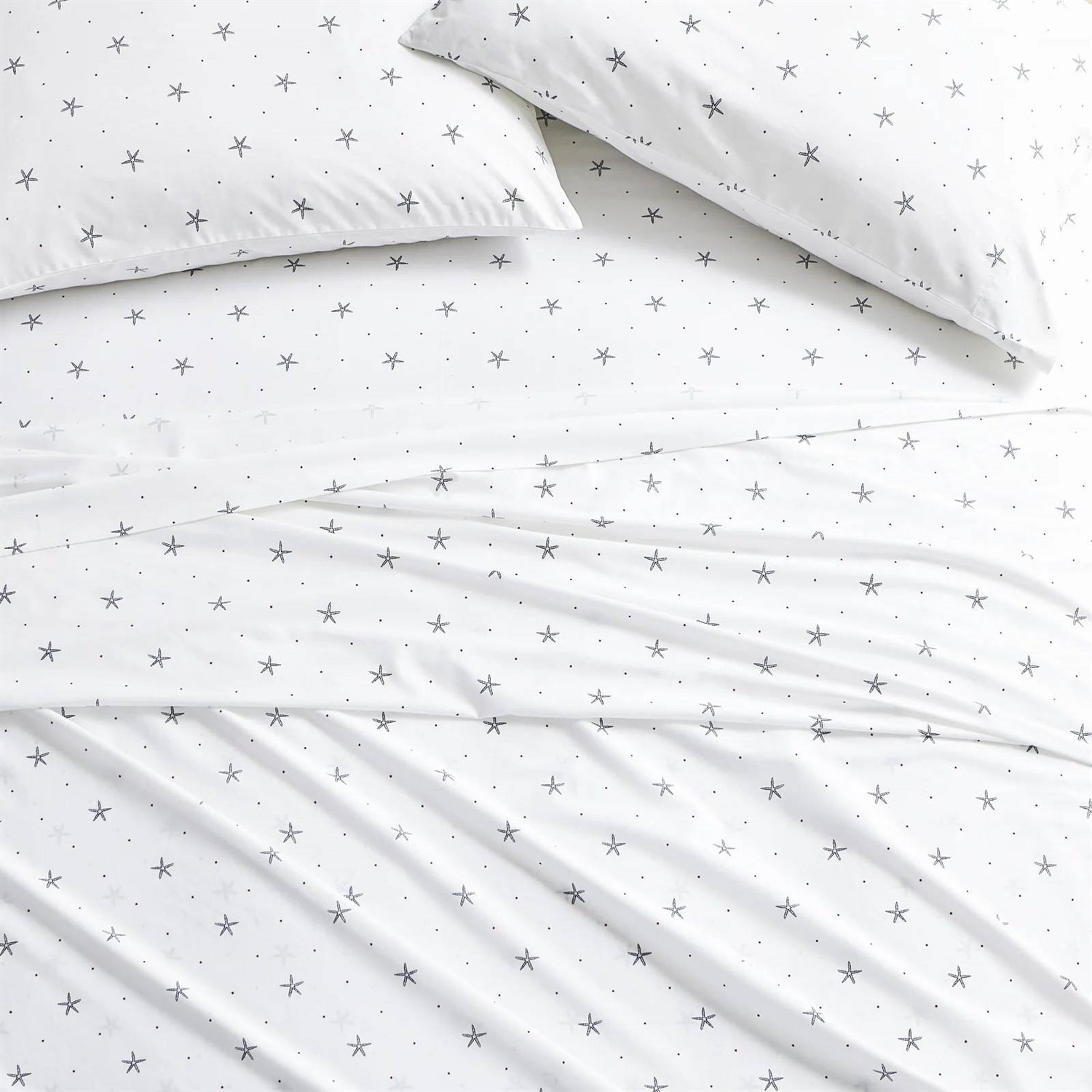 Queen size Coastal Beach Starfish White Navy Red 100-Percent Cotton Sheet Set - OVERLANDERS Outfitter