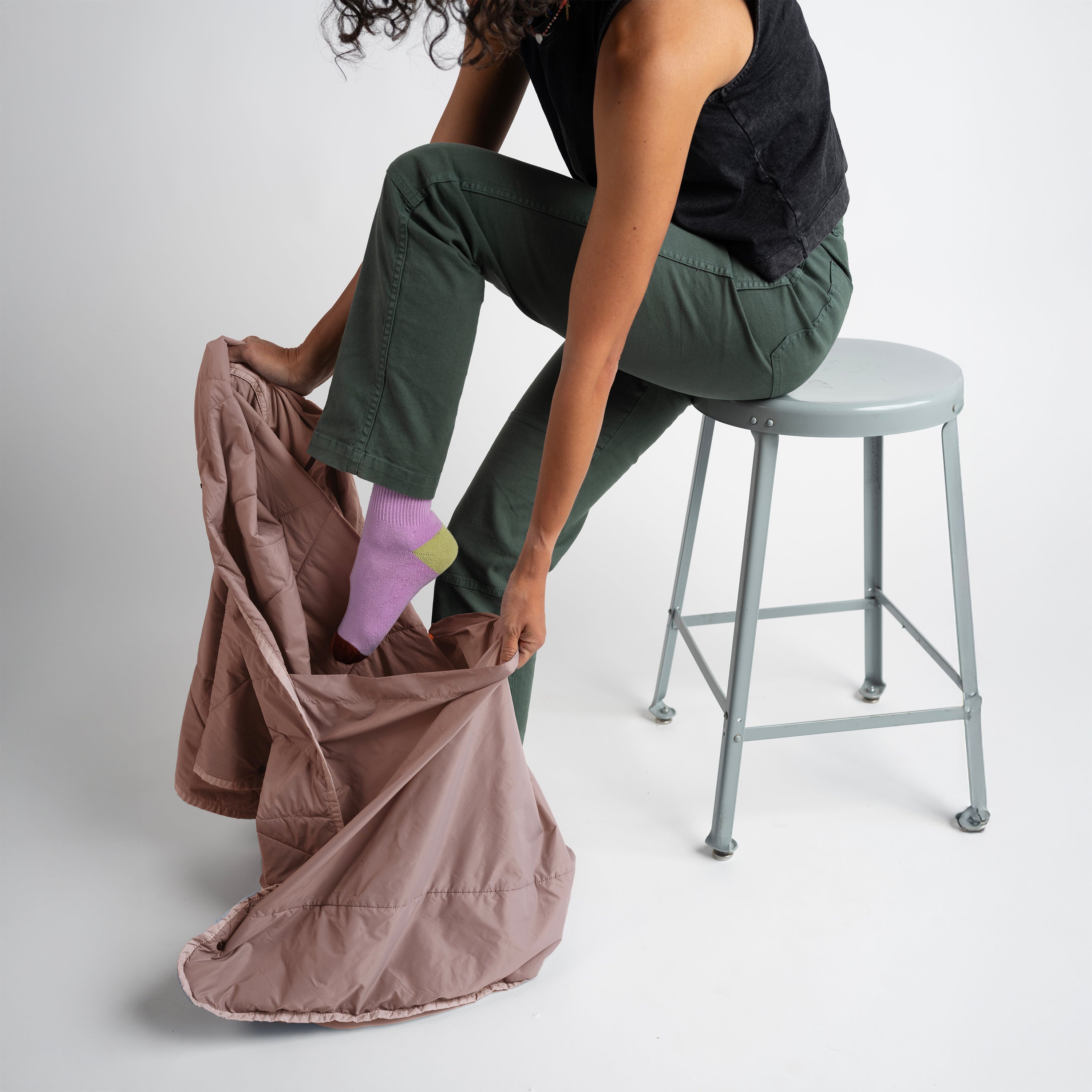 Gray Layover™ XL Travel Blanket by Gravel, soft and cozy fleece blanket for comfort during travel or at home.