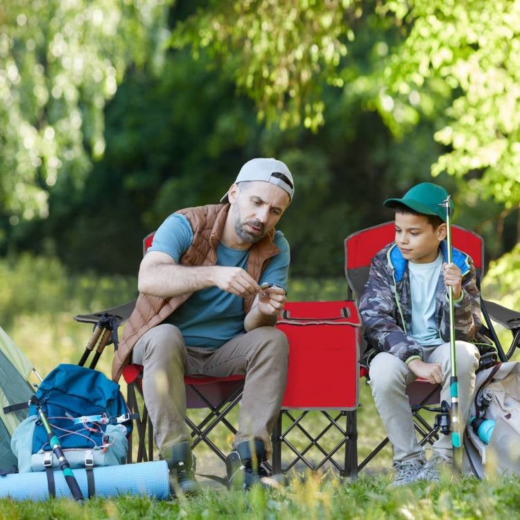 Red 2-Piece Folding Camping Canopy Chairs Set - OVERLANDERS Outfitter