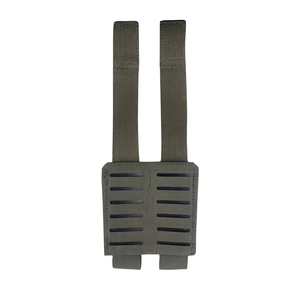 HCC Tactical Pincer Pistol Double Pouch showing back view with two magazine slots and durable nylon material.