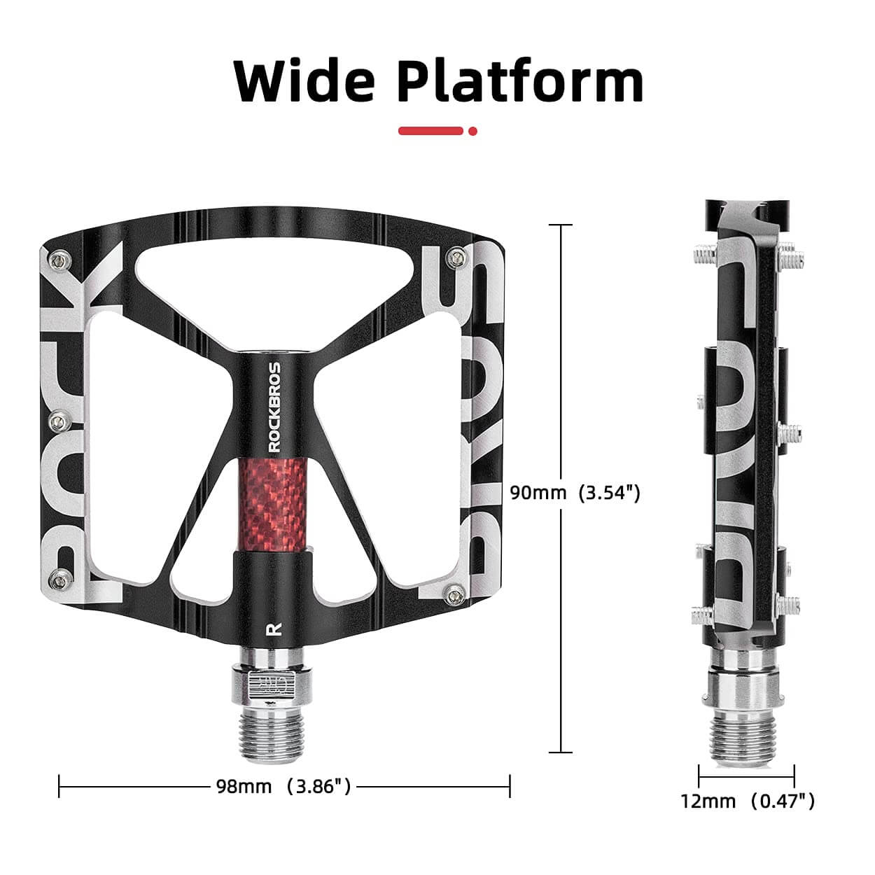 ROCKBROS Aluminum Bike Pedals Non-Slip 9/16 Platform MTB Pedals - OVERLANDERS Outfitter