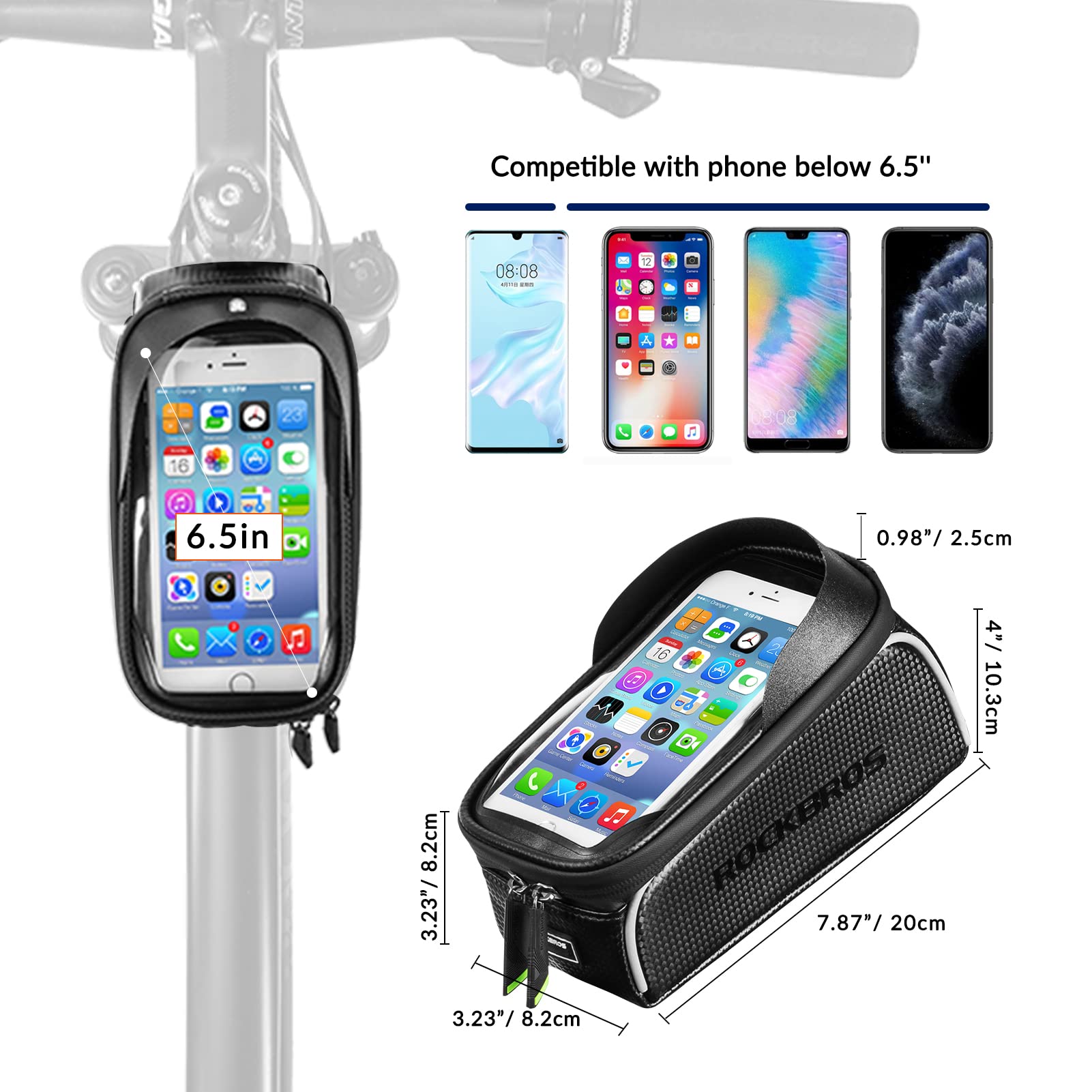 ROCKBROS Bike Phone Front Frame Bag Waterproof - OVERLANDERS Outfitter