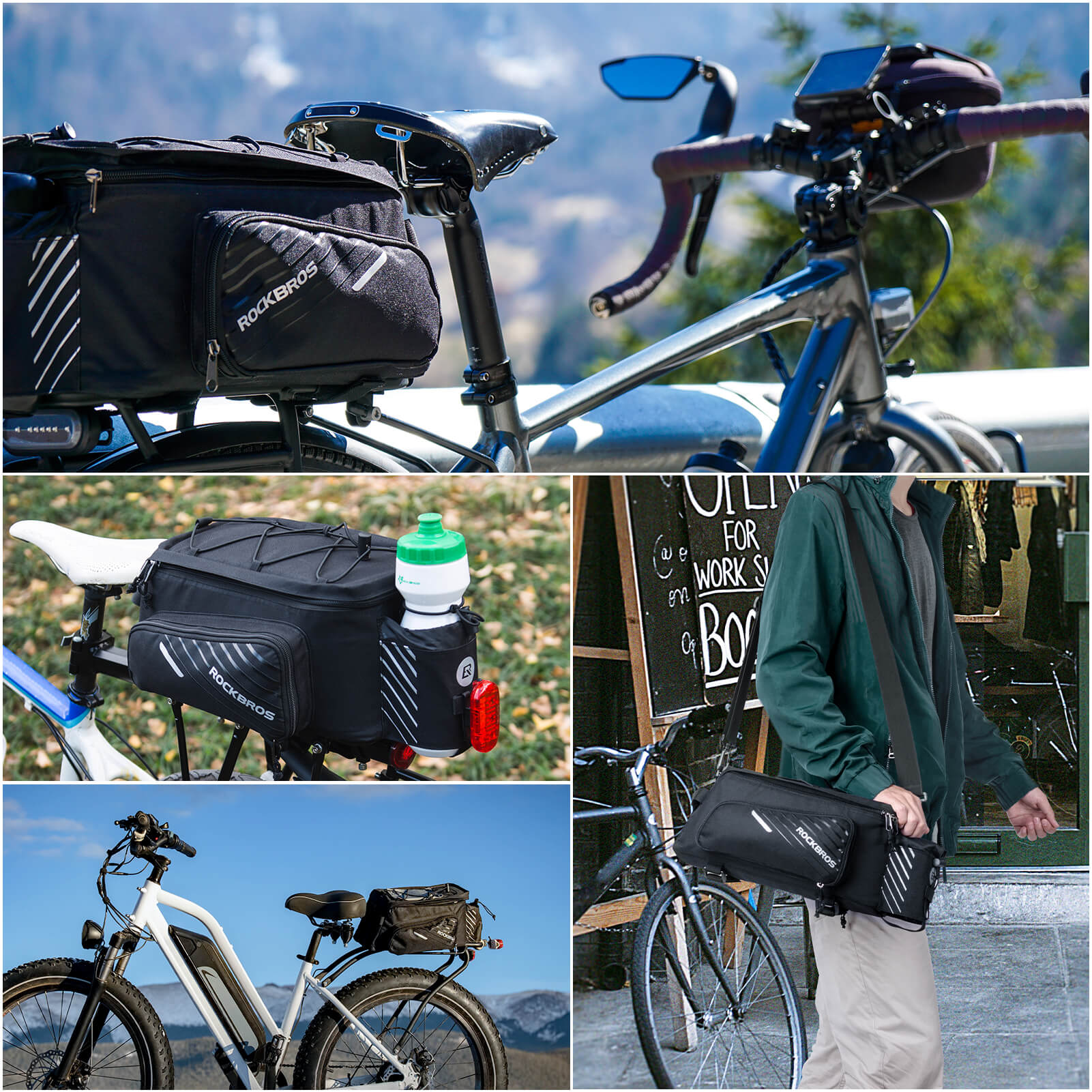 ROCKBROS 12L Bike Rack Bag with Rain Cover - OVERLANDERS Outfitter