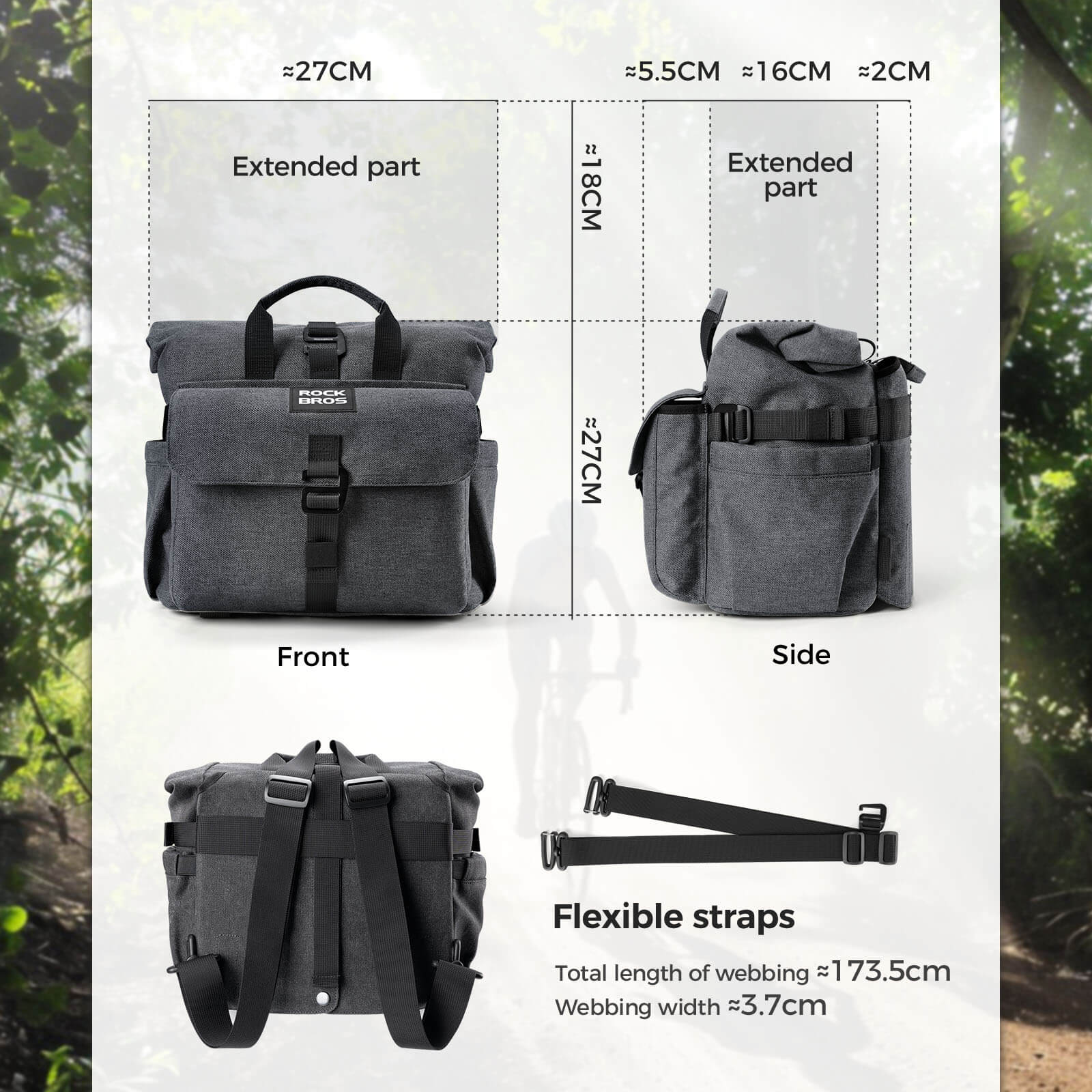 Folding Bike Handlebar Bag - 11.5L - OVERLANDERS Outfitter