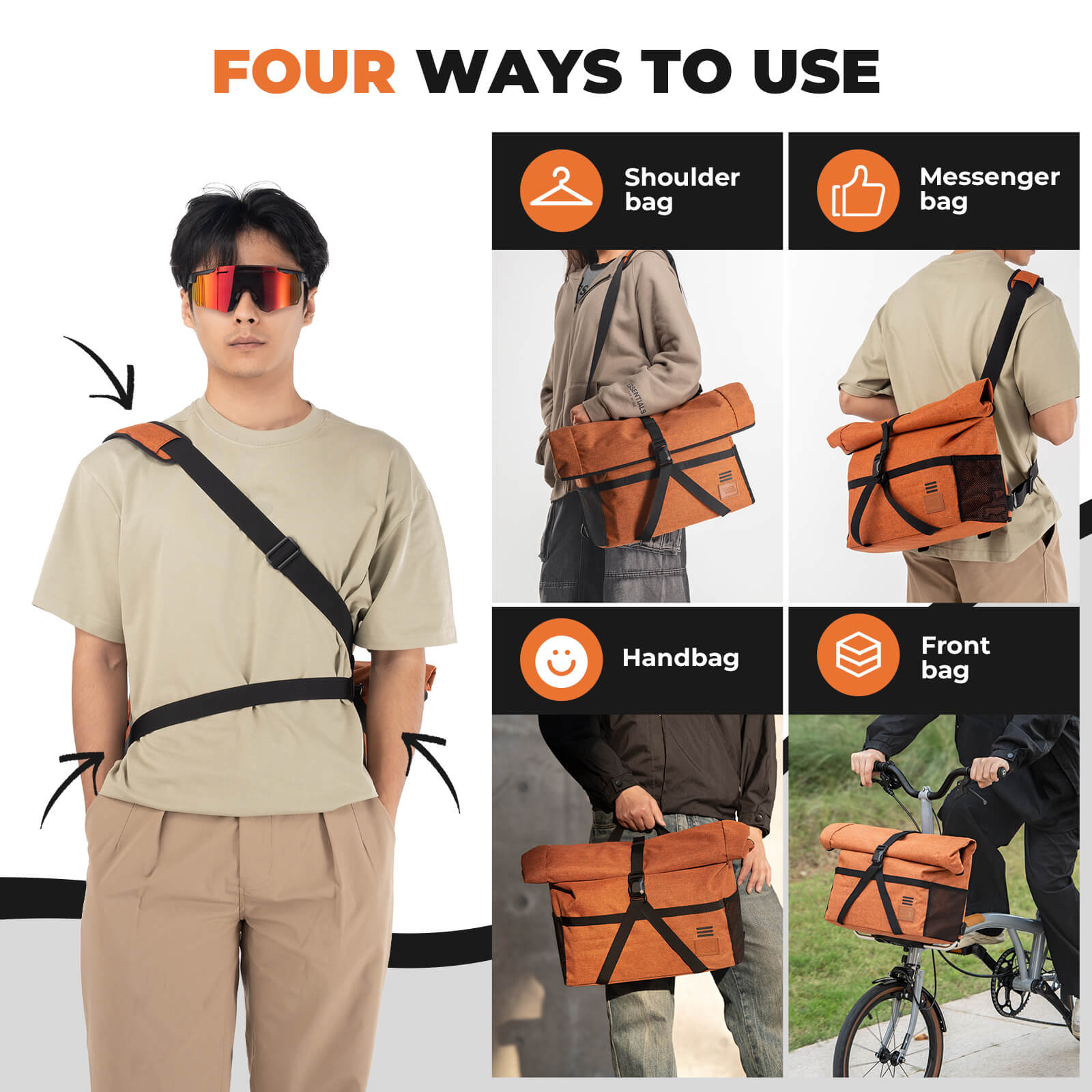 Folding Bike Handlebar Bag & Shoulder Bag  - 8L - OVERLANDERS Outfitter