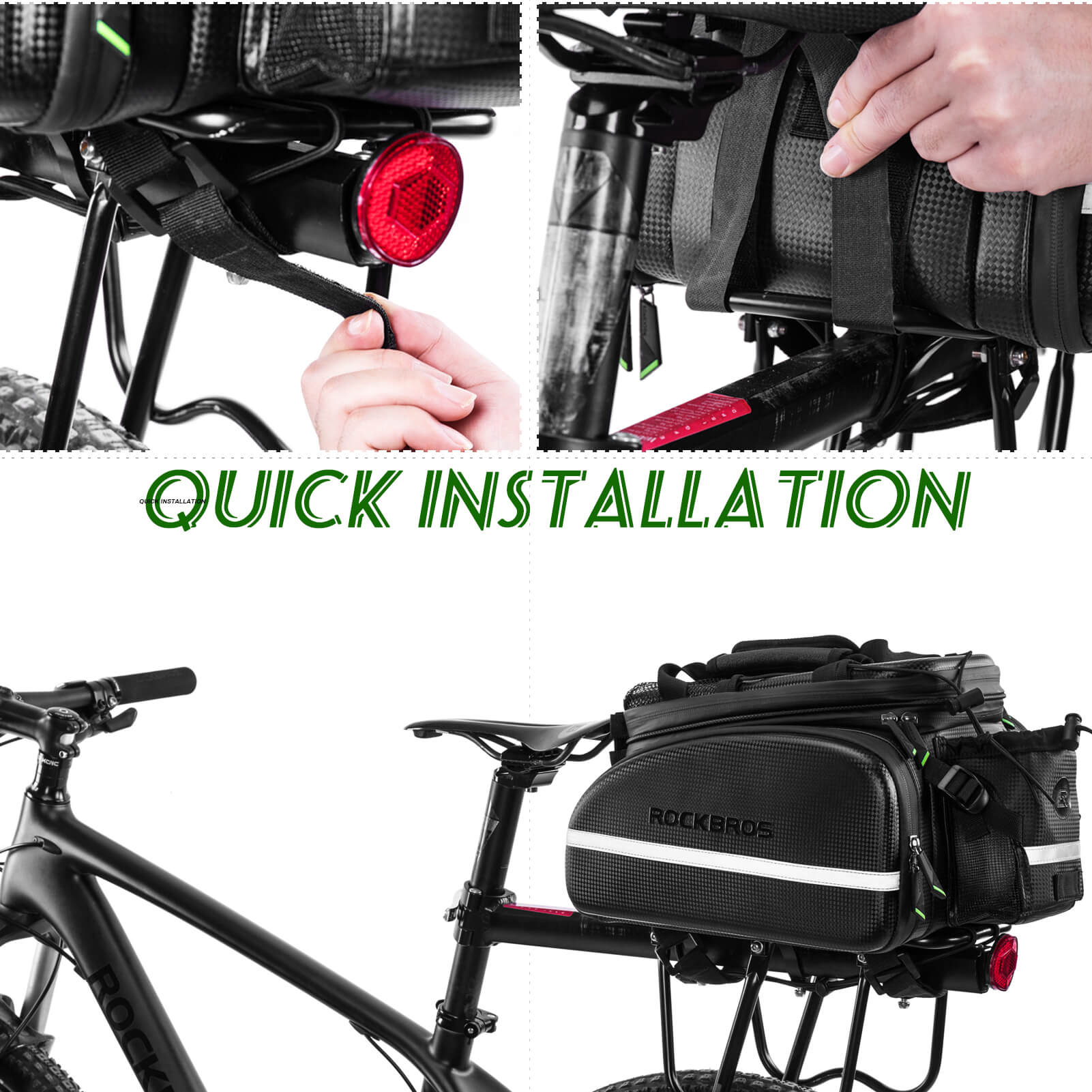ROCKBROS Bike Rear Rack Bag Waterproof Multifunctional Bike Trunk Bag - OVERLANDERS Outfitter
