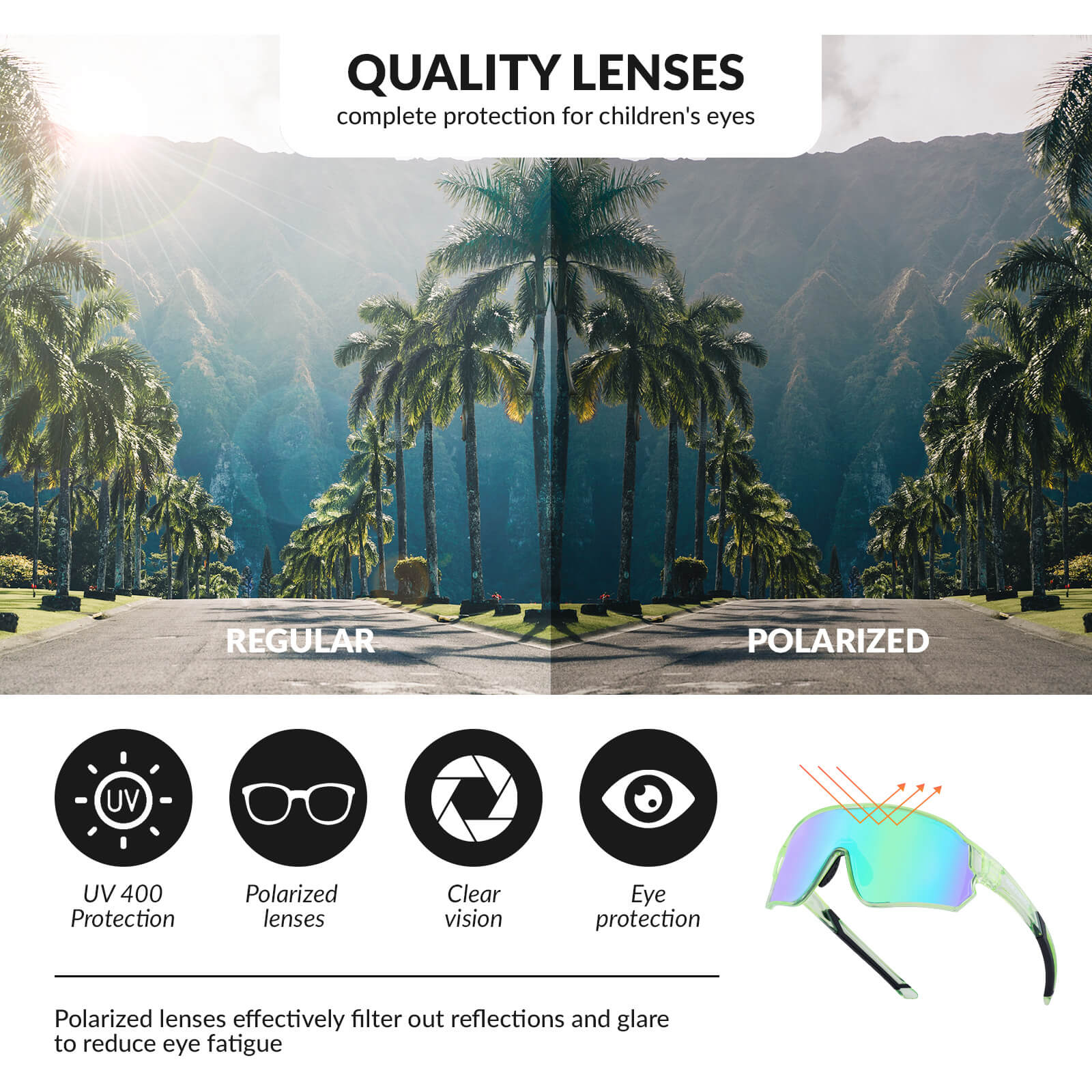 ROCKBROS Kids Polarized Cycling Sunglasses UV400 Bike Glasses - OVERLANDERS Outfitter