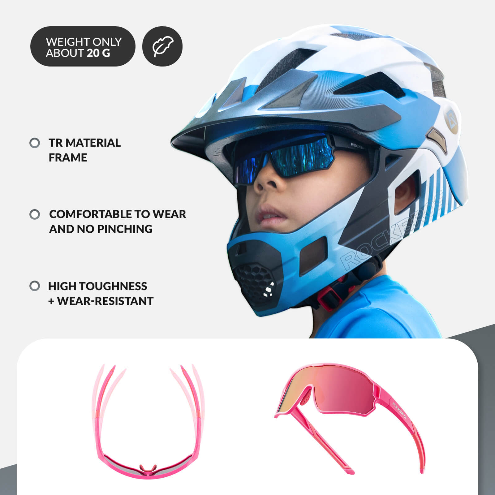 ROCKBROS Kids Polarized Cycling Sunglasses UV400 Bike Glasses - OVERLANDERS Outfitter