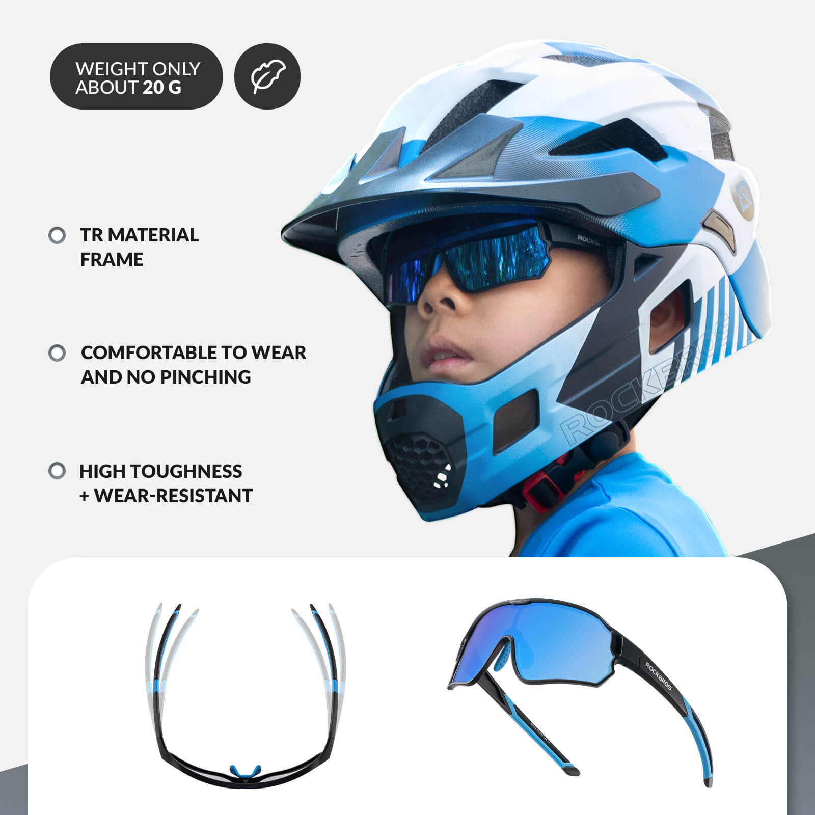 ROCKBROS Kids Polarized Cycling Sunglasses UV400 Bike Glasses - OVERLANDERS Outfitter