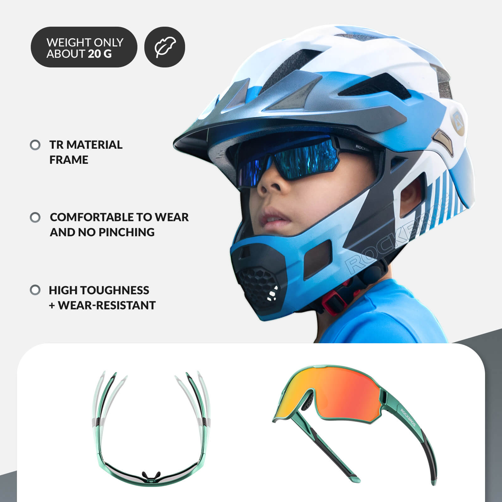 ROCKBROS Kids Polarized Cycling Sunglasses UV400 Bike Glasses - OVERLANDERS Outfitter