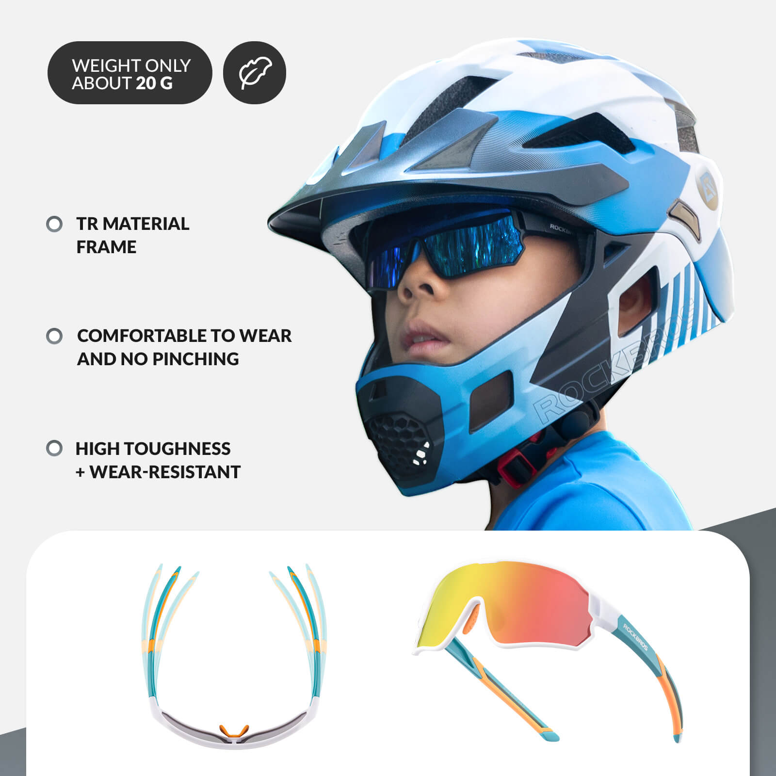 ROCKBROS Kids Polarized Cycling Sunglasses UV400 Bike Glasses - OVERLANDERS Outfitter