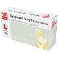 Large powder-free vinyl exam gloves from quakekits.com, hygiene medical gloves, 100-pack, disposable and latex-free.
