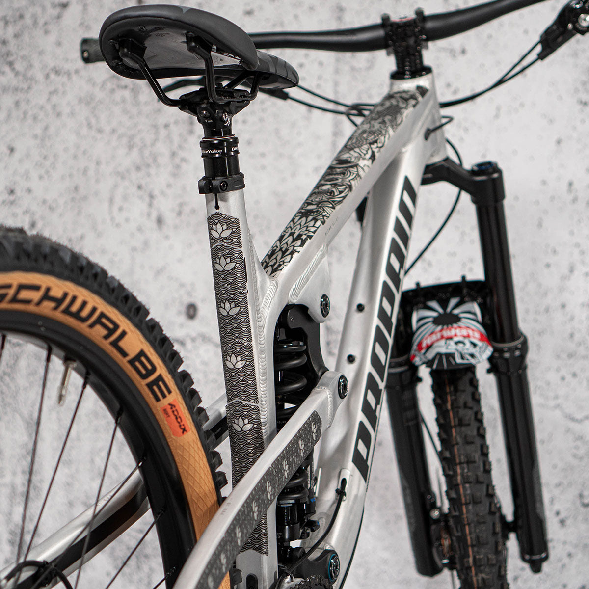 ZEITBIKE Riesel Design Chain Tape 3000 frame protection tape on bicycle frame for durability and protection.