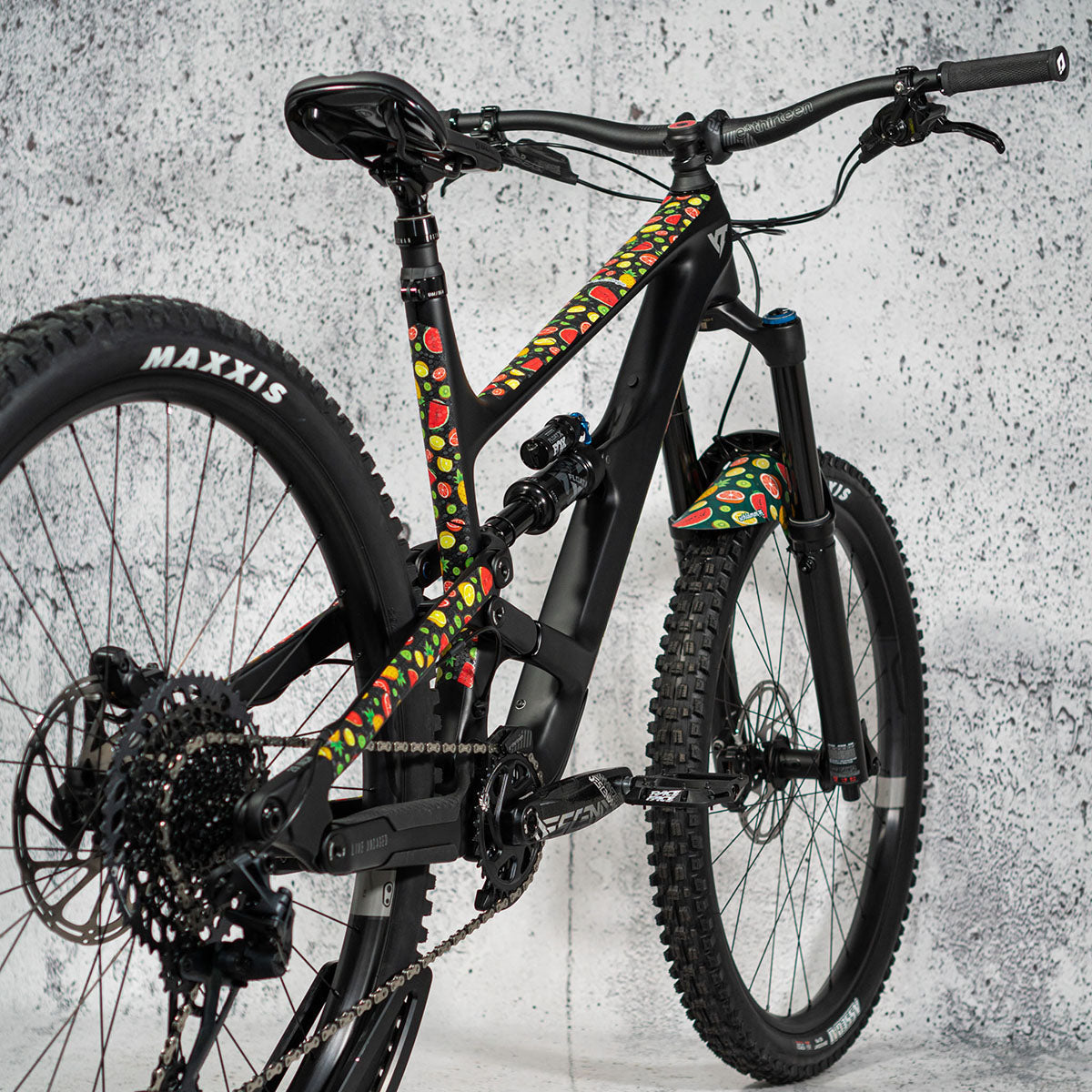 ZEITBIKE Riesel Design Chain Tape 3000 frame protection tape applied to bike frame, showing clear, durable tape for chain area protection.