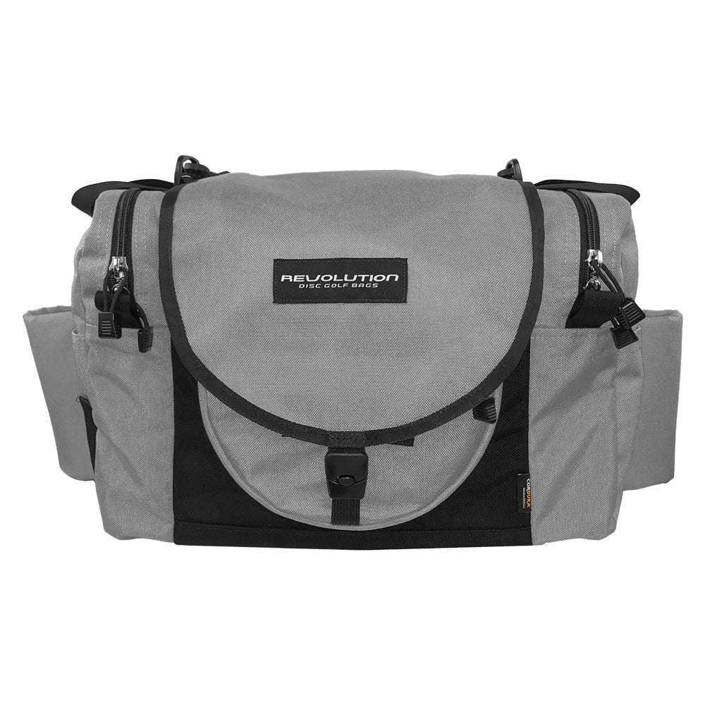 Gotta Go Gotta Throw Revolution Carolina Team V3 disc golf bag in mountain mist color with multiple compartments and adjustable straps.