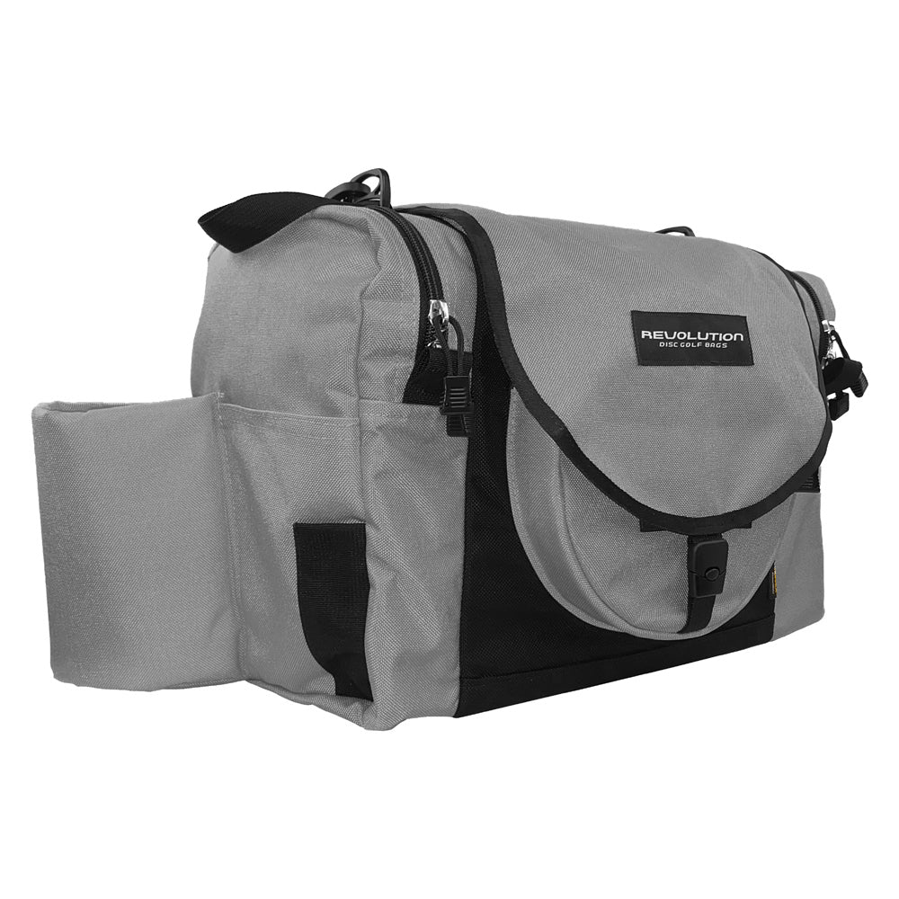 Gotta Go Gotta Throw Revolution Carolina Team V3 disc golf bag in Mountain Mist with multiple compartments and adjustable straps.