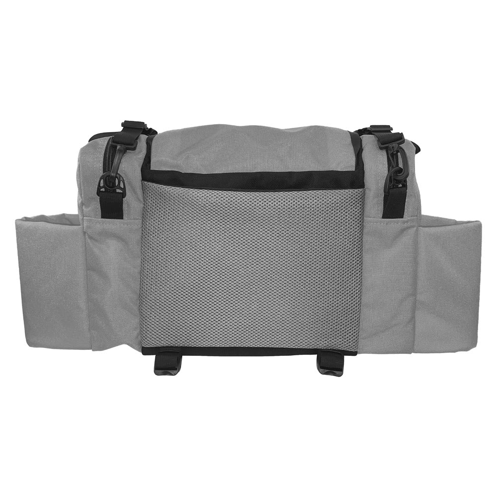 Gotta Go Gotta Throw Revolution Carolina Team V3 disc golf bag in mountain mist with multiple compartments and adjustable straps.