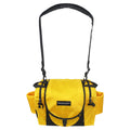 Gotta Go Gotta Throw Revolution Carolina Team V3 disc golf bag in yellow and black with multiple compartments and adjustable straps.