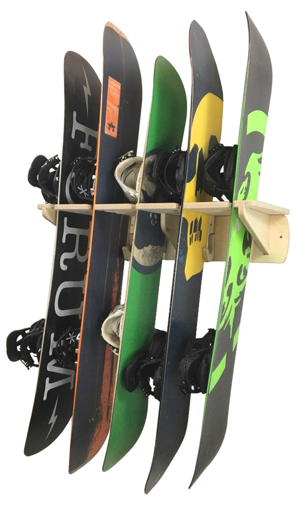Rado Racks Ponderosa ski wall rack holding skis and poles, made of wood with a natural finish for organized ski storage