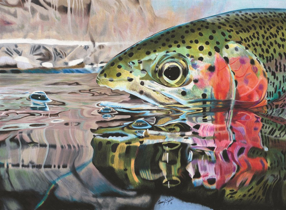 Men's Sun Protective Fishing Shirt Rainbow Reflections/Salmon - OVERLANDERS Outfitter