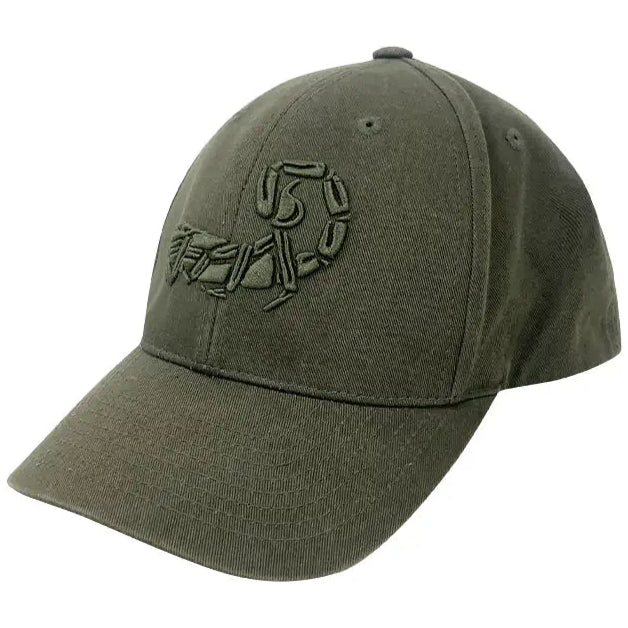 Ranger green HCC Tactical Scorpion logo hat, adjustable baseball cap with embroidered design, suitable for casual wear.
