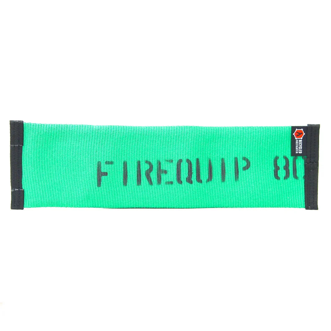 Recycled Firefighter dog toy made from recycled fire hose, regular size, durable fetch toy for dogs, with a rugged fire hose appearance.