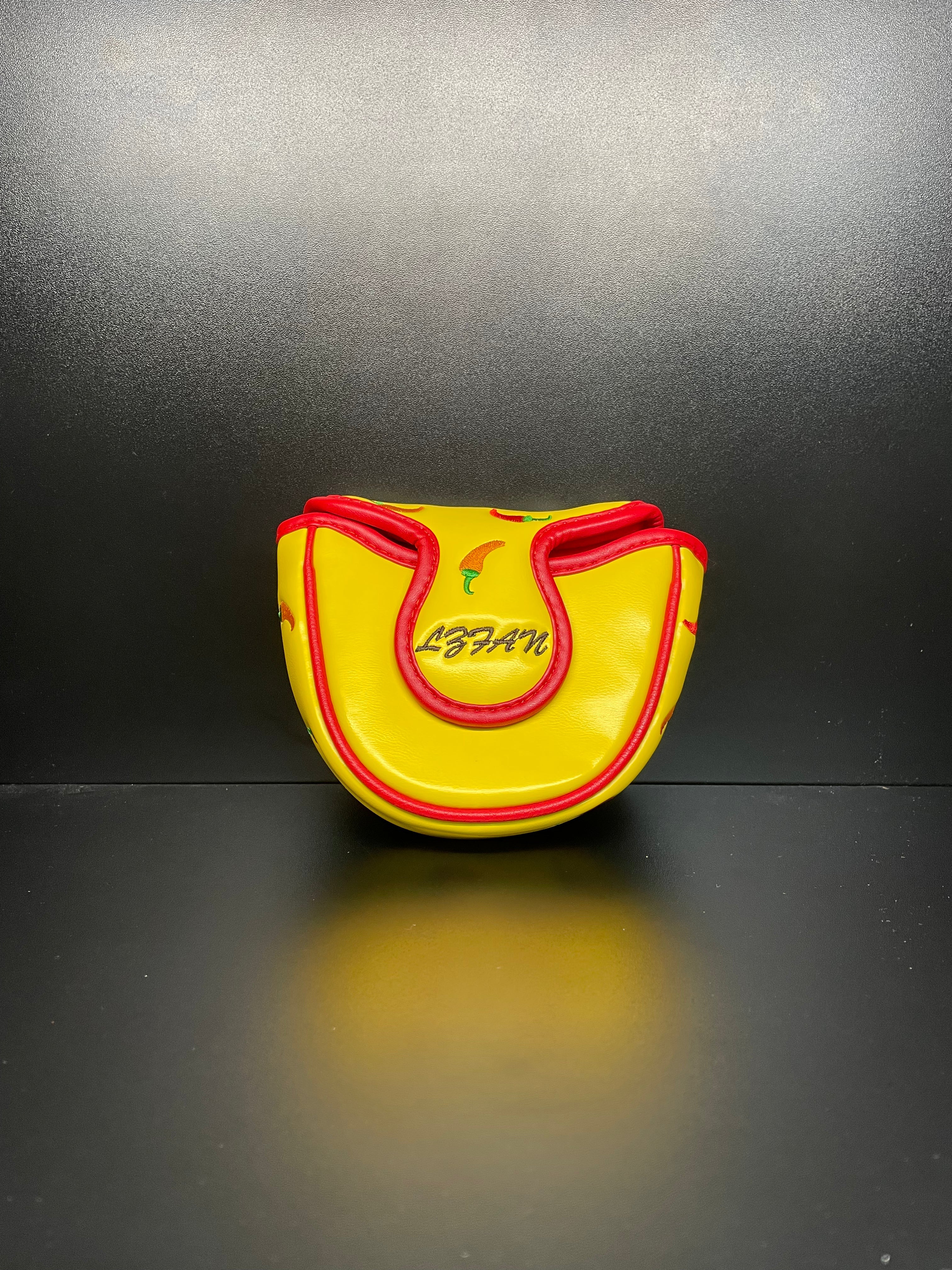 Red hot chili pepper golf club headcover by ParWestGolf, shaped like a fiery chili pepper for decorative protection.