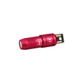 Red Olight iMini 2 rechargeable mini flashlight with magnetic attachment, keychain light, and 50 lumens brightness.