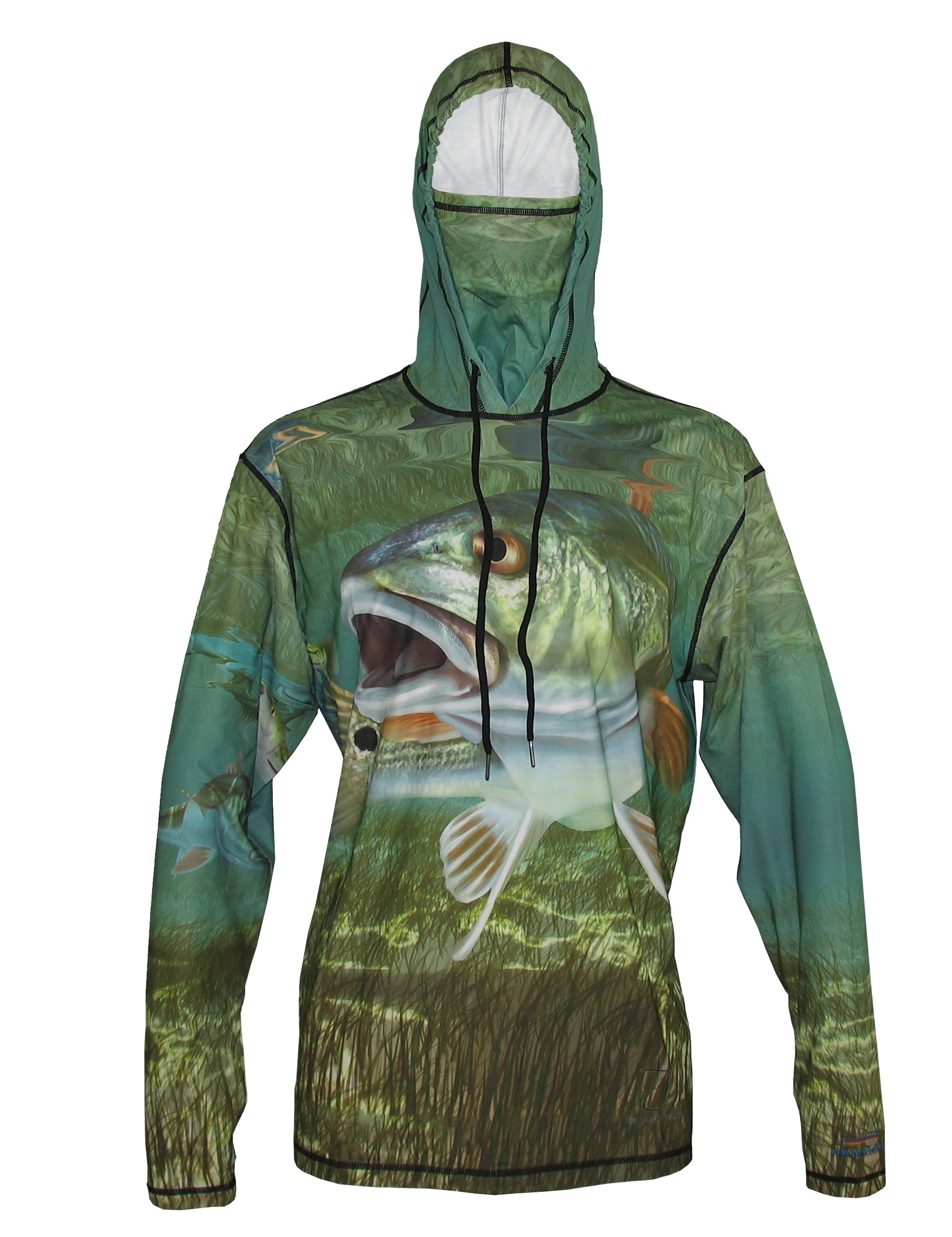 Redfish graphic fishing hoodie by Sunpro, featuring a vibrant redfish design on the front, from Cognito Brands, Inc.