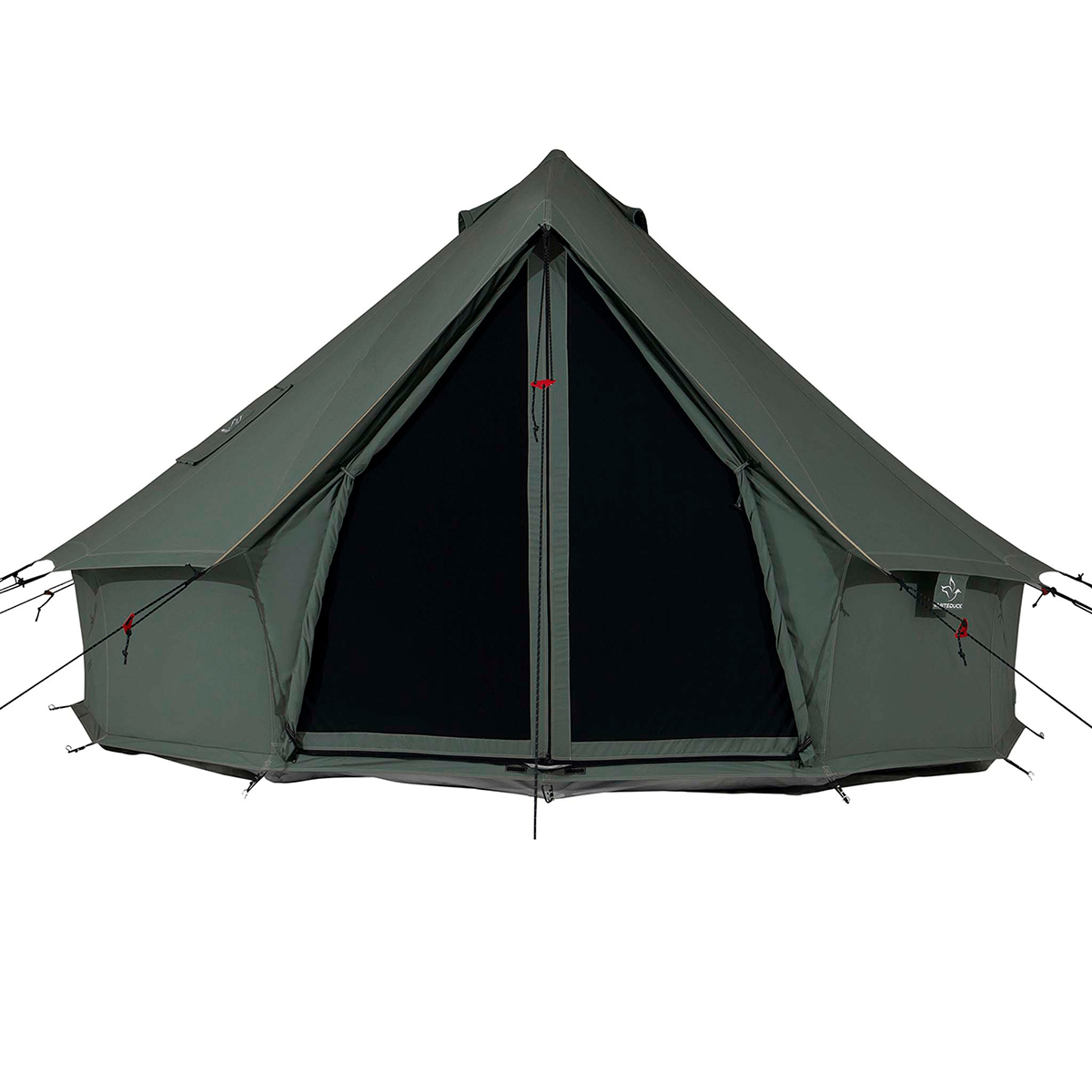 Forest green White Duck Outdoors 20-foot Regatta Bell Tent with front entrance and spacious design.