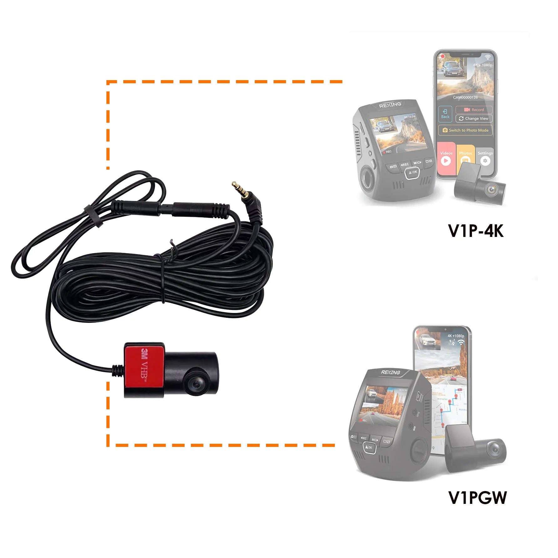 Rexing Rear Camera for V1P-4K and V1PGW-4K Dash Cams - We The Collective