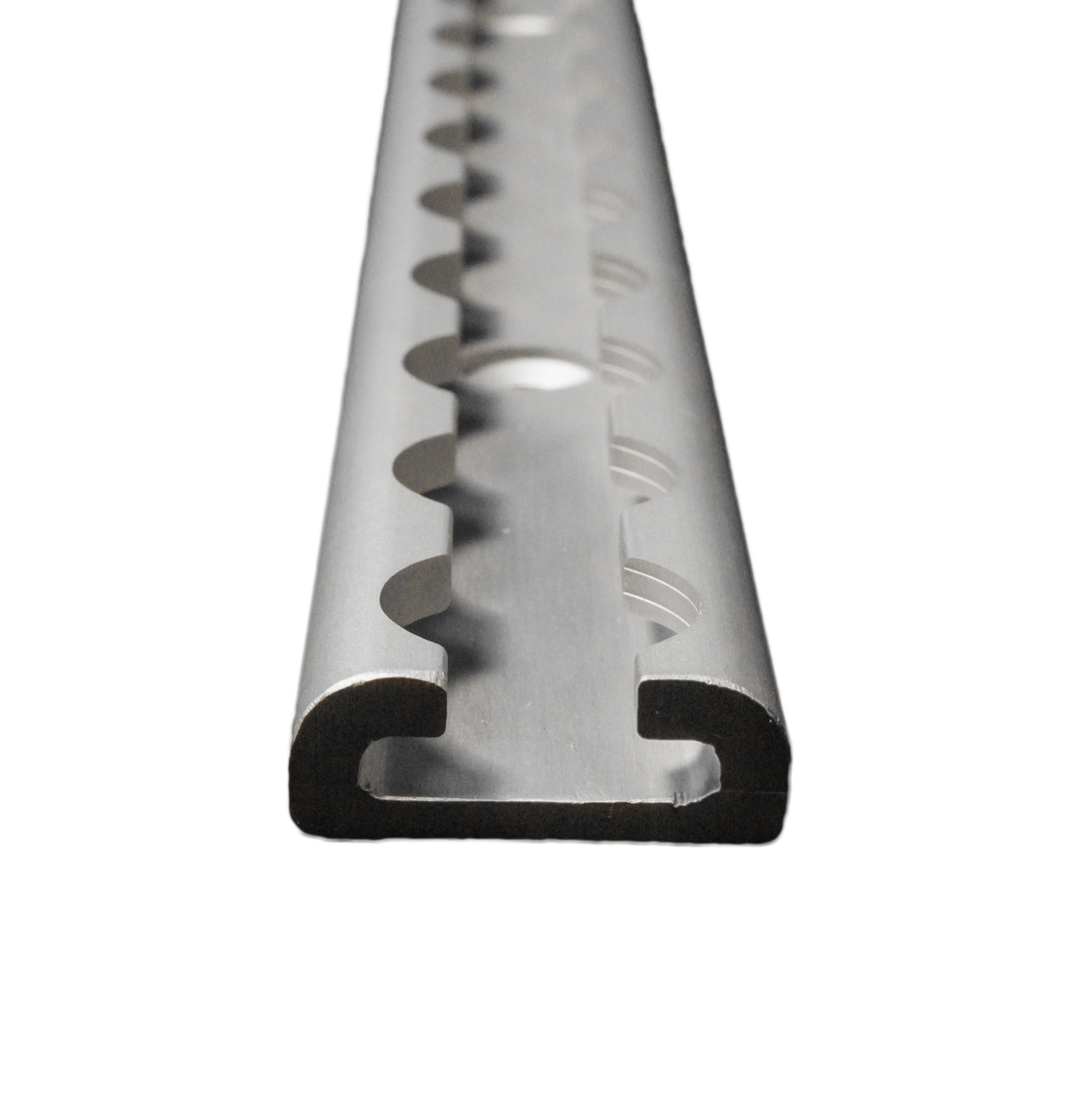 Rollercam L Track surface mount in a 2-pack, showing metal track with mounting holes for secure attachment.