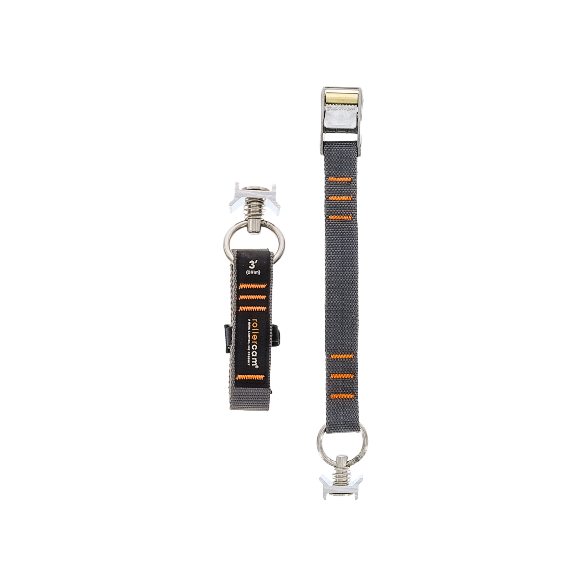 Rollercam L Track Kit with truck bed tie-down straps, 3 feet 9 inches long, for secure cargo transportation.