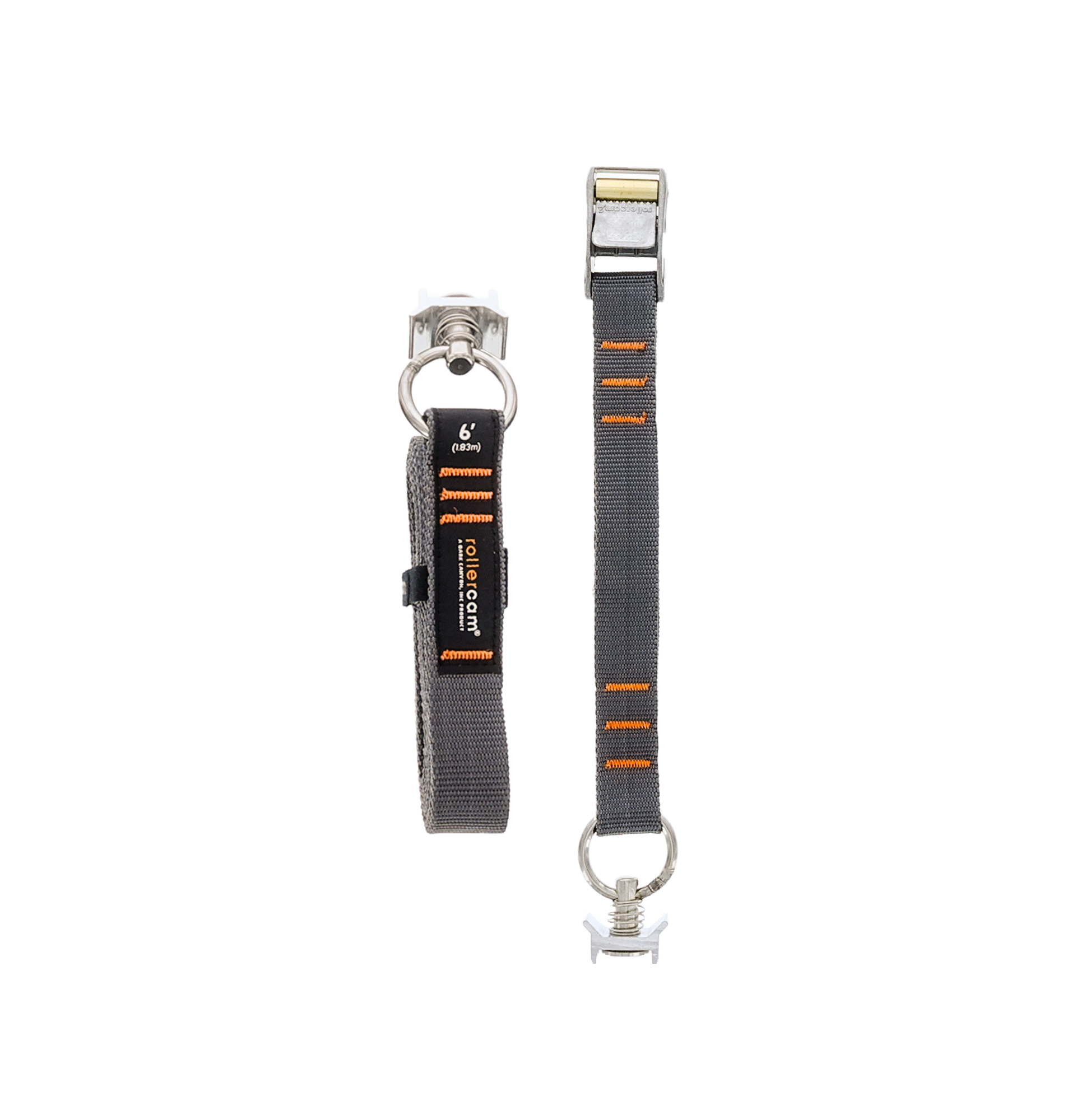 Rollercam L Track kit with truck bed tie-down straps, 6-foot 9-inch length, durable hardware for secure cargo fastening.