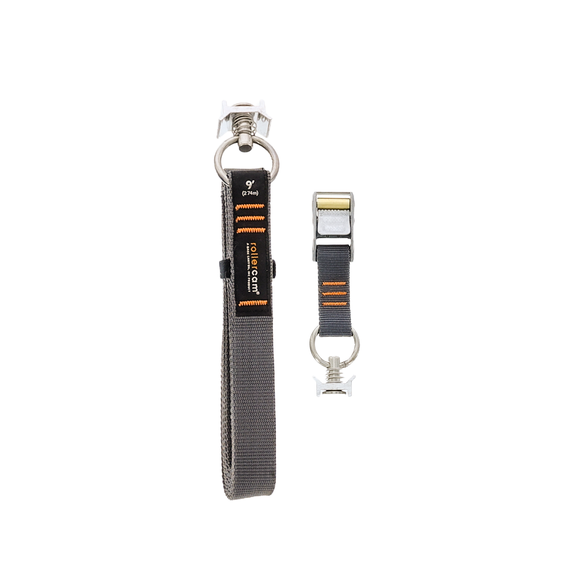 Rollercam L Track Kit with truck bed tie-down straps, 9-foot 3-inch length, for secure cargo anchoring and transportation.
