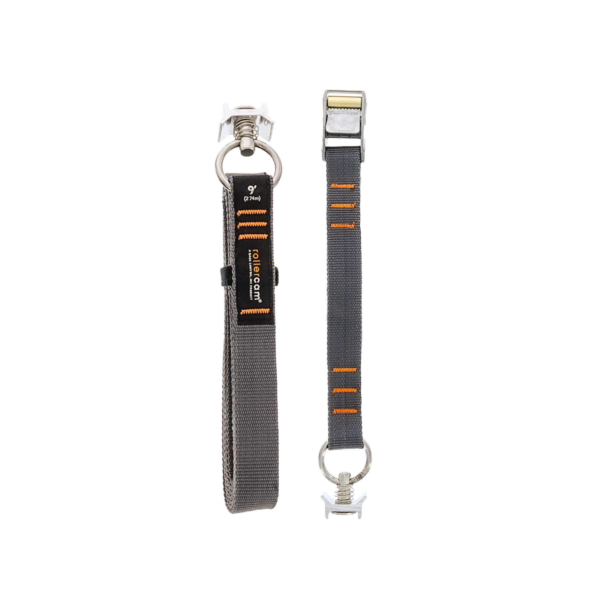 Rollercam L Track kit with truck bed tie-down straps, 9 foot 9 inch length, durable metal components for secure cargo fastening.