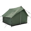 Forest green White Duck Outdoors Rover Scout Tent set up outdoors, showcasing durable fabric and compact design for camping adventures.
