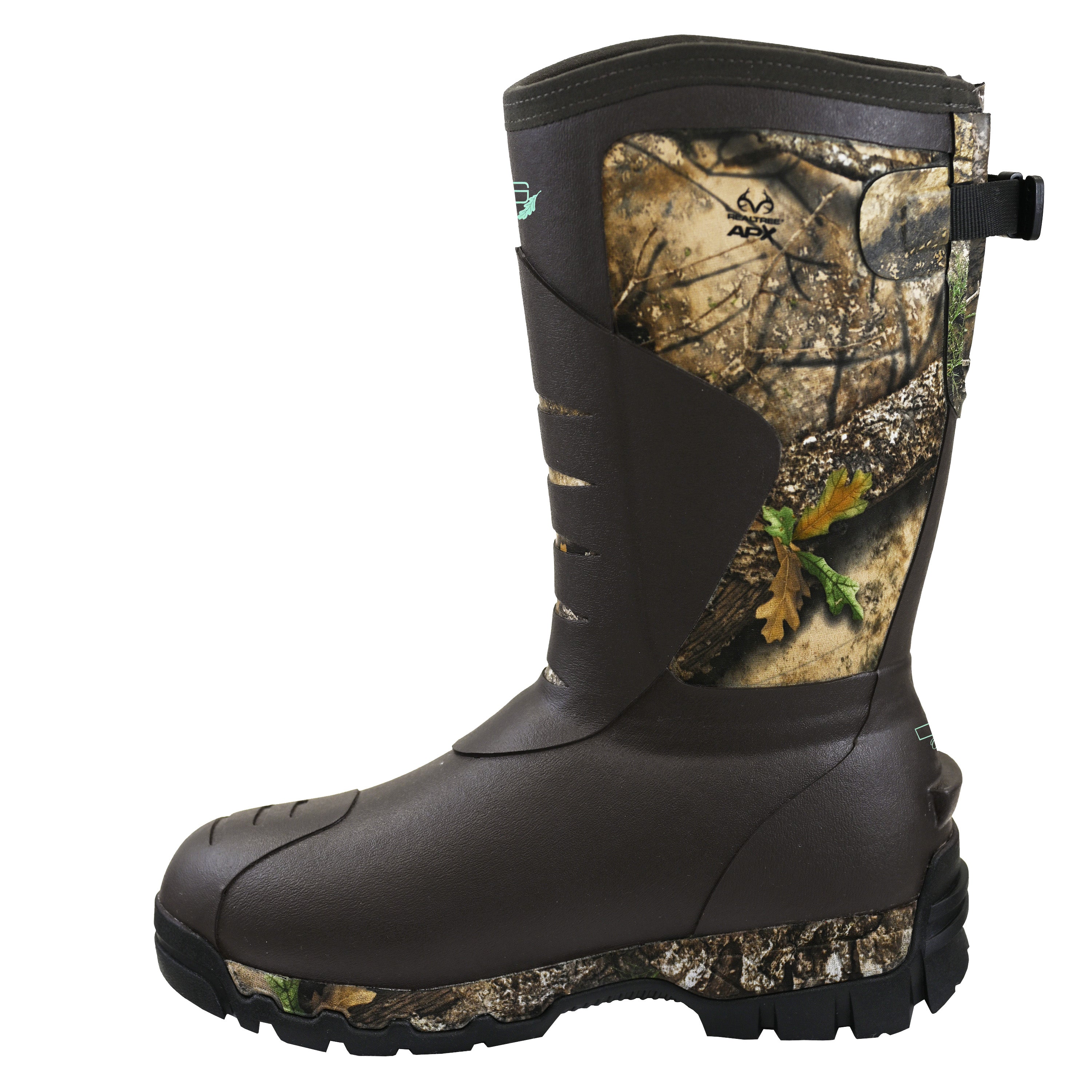 Left side view of DSG OUTERWEAR Rubber Boot 2.0 with 400 gram insulation, showing durable rubber construction and sleek design.