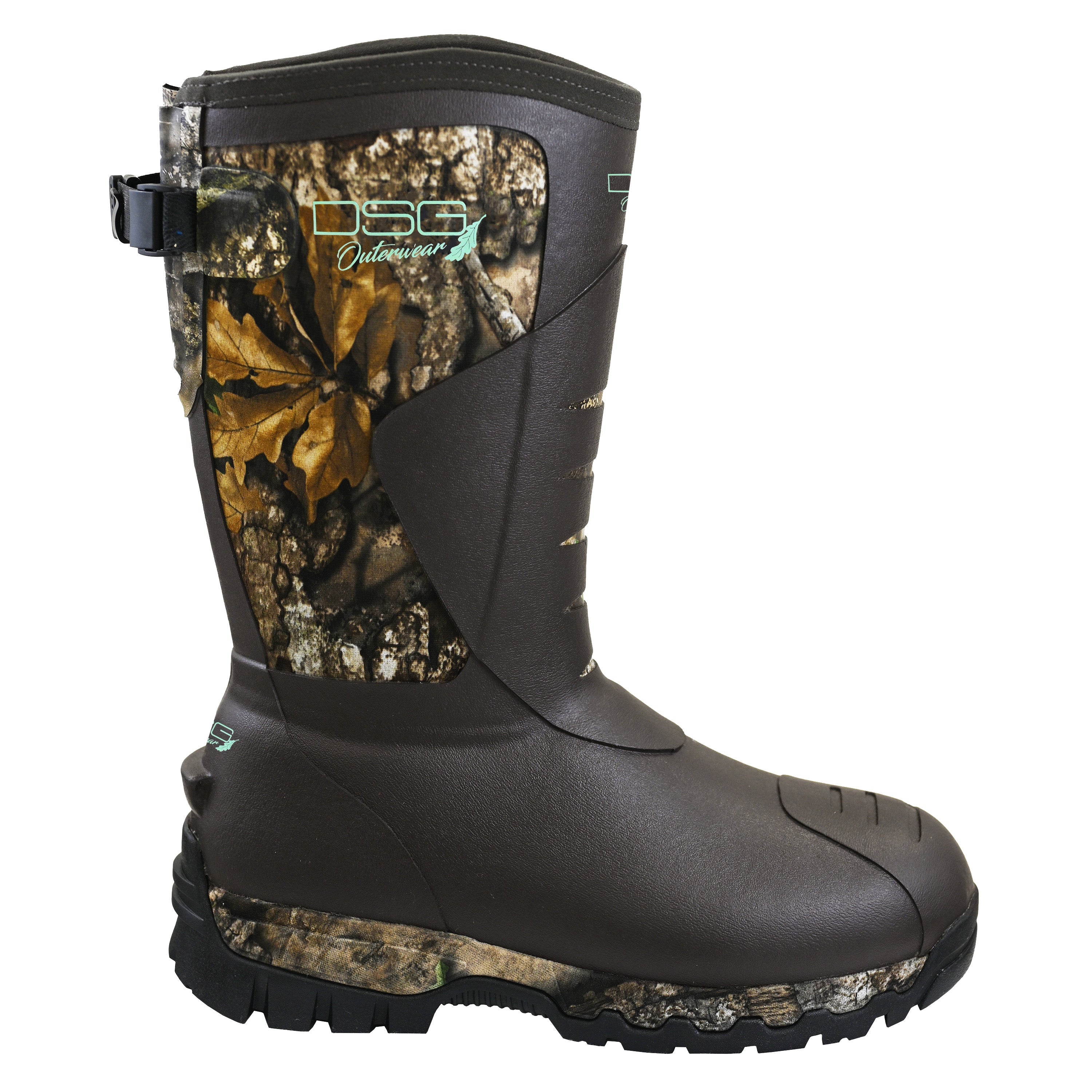 Right side view of DSG OUTERWEAR Rubber Boot 2.0 with 400 grams insulation, durable rubber construction for outdoor wear.