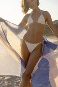 Mykonos Pareo - Santorini Blue and Pink Cotton Voile - We The Collective