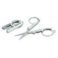 Stainless steel folding scissors, 3.5 inches, with 2-inch folded length, ideal for first aid and emergency kits.