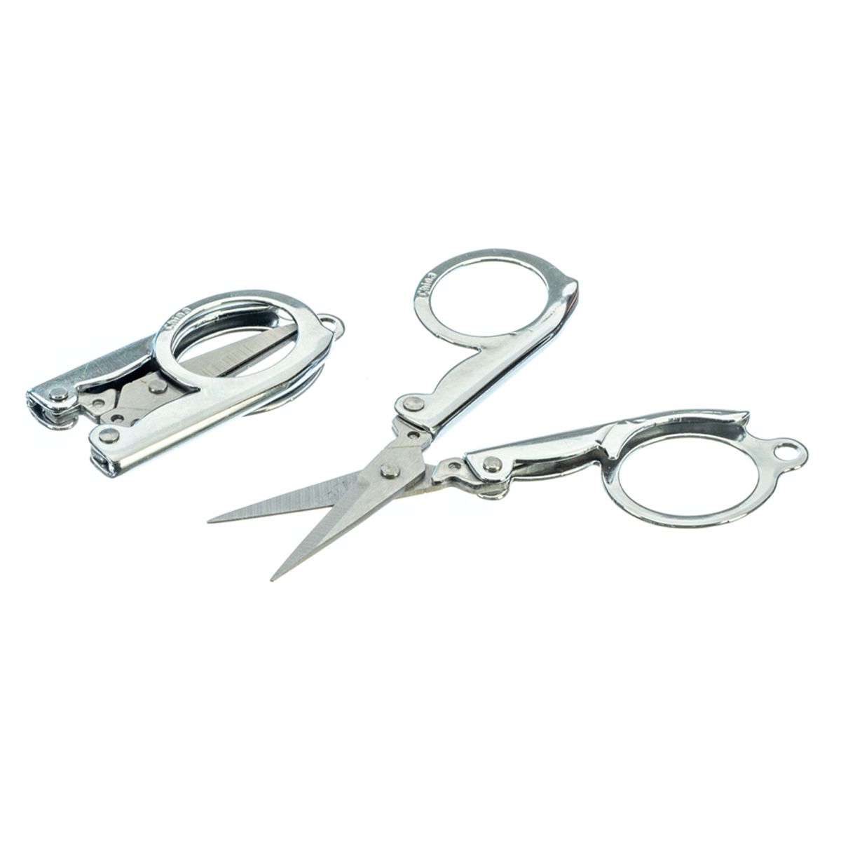 Stainless steel folding scissors, 3.5 inches, with 2-inch folded length, ideal for first aid and emergency kits.
