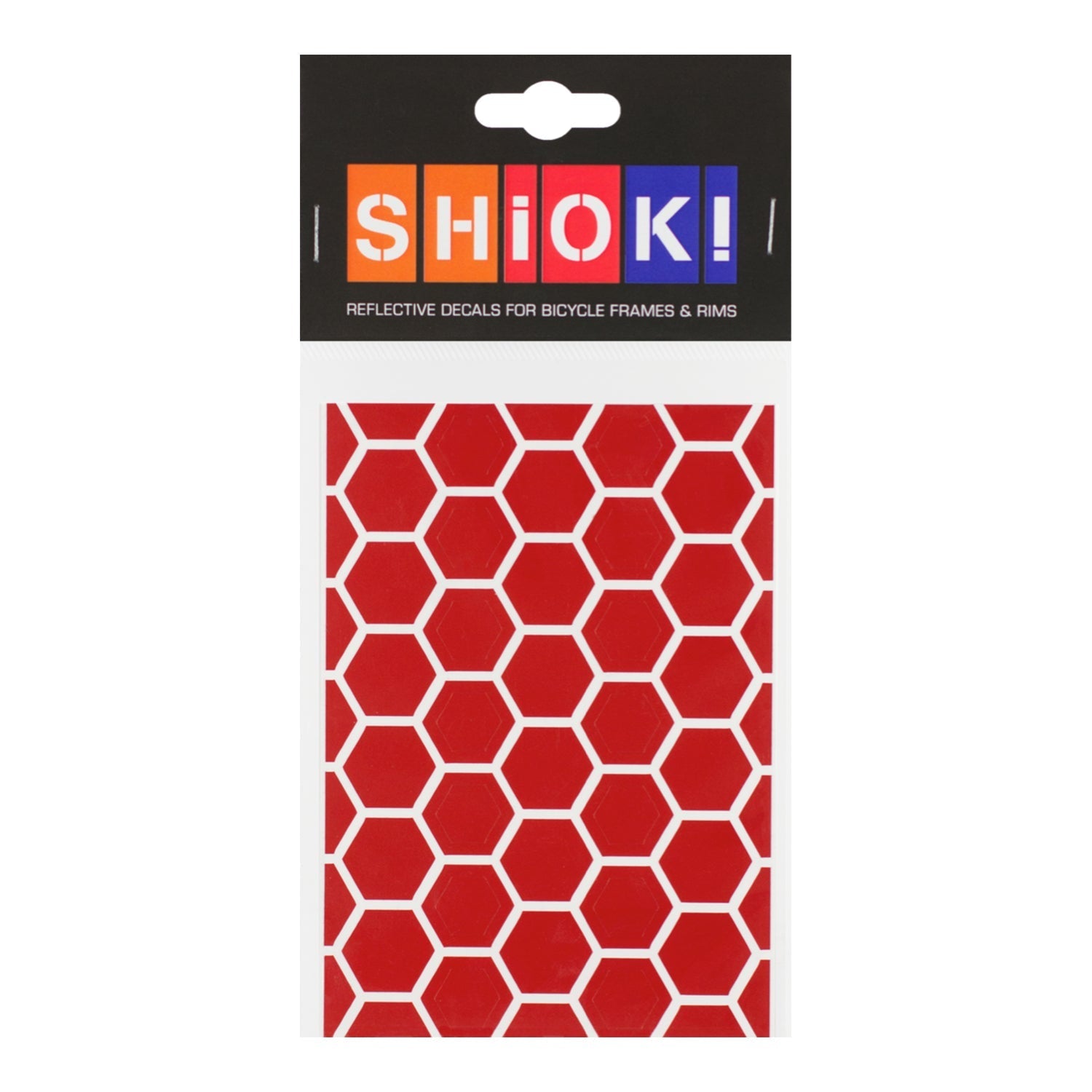 Red honeycomb frame reflective stickers by ZEITBIKE on a bicycle frame for increased visibility and safety.