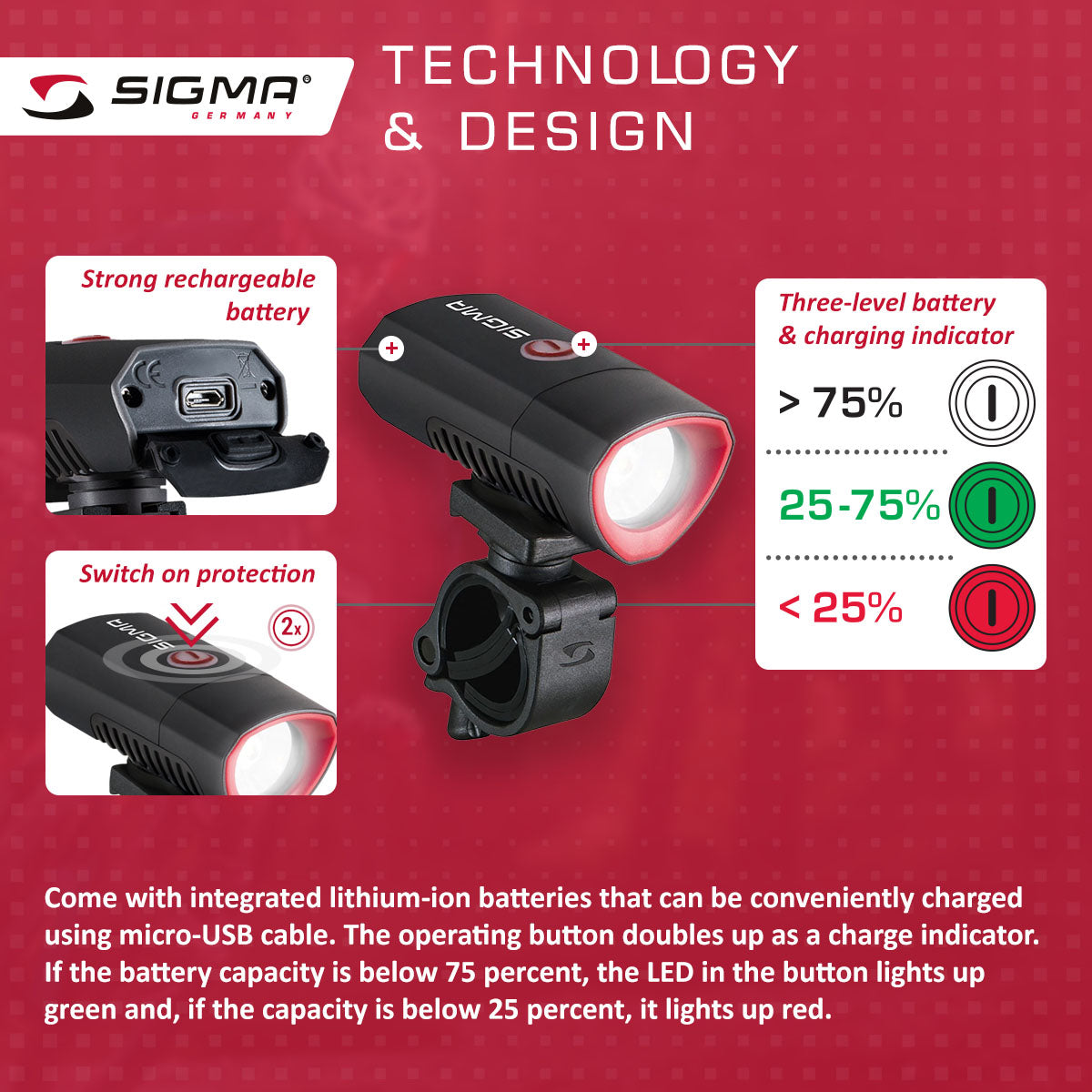 ZEITBIKE SIGMA Light BUSTER 300 power bicycle light with Nugget II flash attachment, mounted on a bike handlebar.