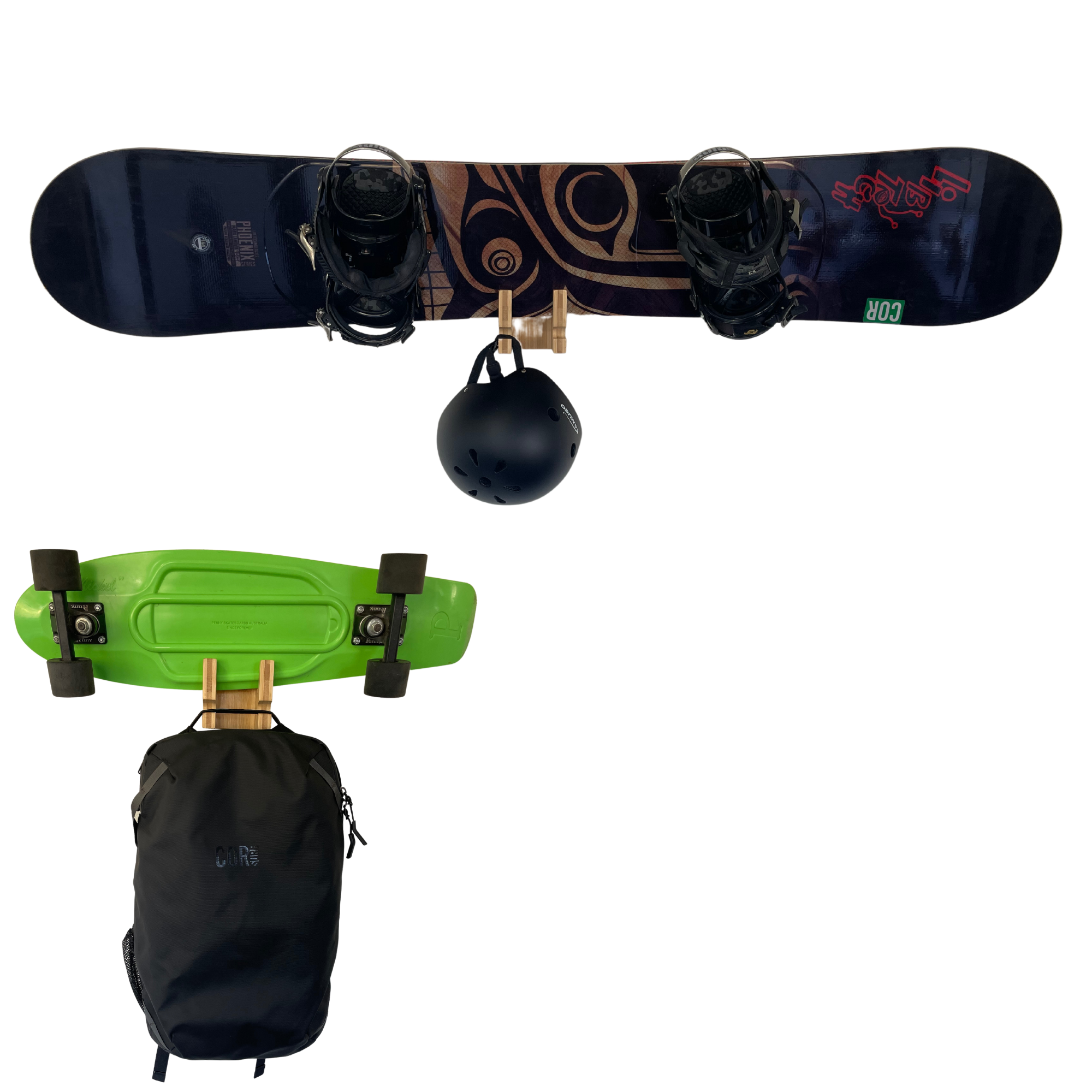 Bamboo Skate & Snowboard Wall Rack - OVERLANDERS Outfitter
