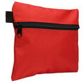 Red durable mini zipper bag from quakekits.com, compact survival pouch with zipper closure, ideal for carrying small essentials.