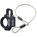 Bean's Moto Booth Daytona™ motorcycle handlebar and helmet lock secured with a key for motorcycle safety and helmet security.